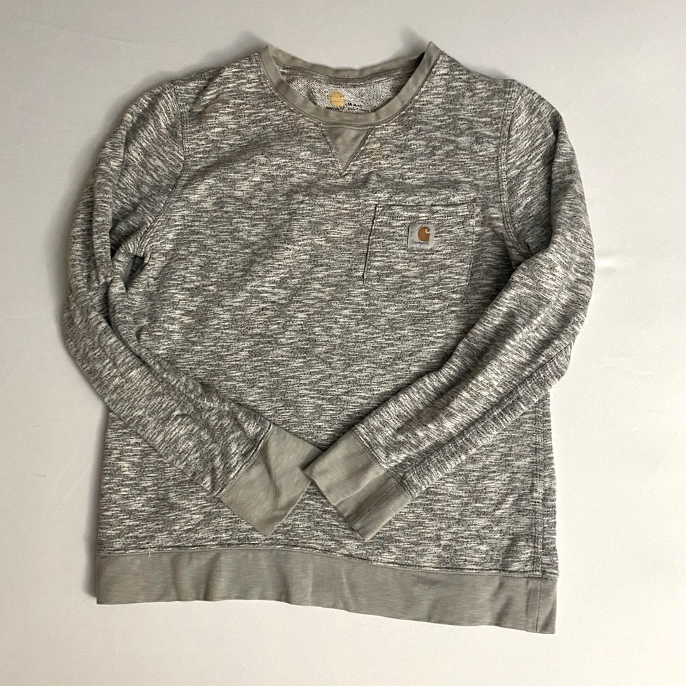 Women's Carhartt Relaxed Fit Crew Sweatshirt, grey, size M, 8/10